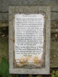 William Rutlish memorial stone, St Mary's Church, Merton Park